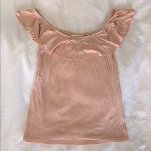 Pink off the shoulder ruffle top